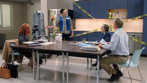 Bob Glouberman, Mark McKinney, Maria Thayer, and Ben Feldman in Superstore: Depositions (2021)