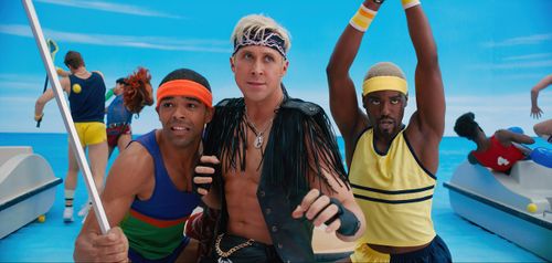 Ryan Gosling, Kingsley Ben-Adir, and Ncuti Gatwa in Barbie (2023)