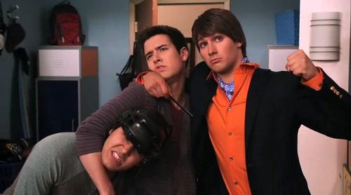 Carlos PenaVega, James Maslow, and Logan Henderson in Big Time Rush (2009)