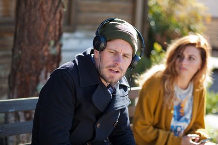 Andy Landen with Aly Michalka on the set of Sequoia National Park.