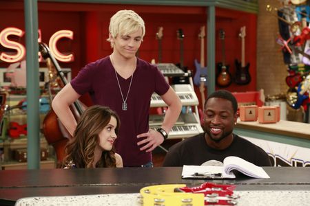 Laura Marano, Dwyane Wade, and Ross Lynch in Austin & Ally (2011)