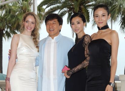 Jackie Chan, Laura Weissbecker, Xingtong Yao, and Zoe Zhang at an event for Chinese Zodiac (2012)