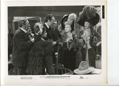 Betty Grable, Cesar Romero, Al Bridge, Chris-Pin Martin, Olga San Juan, and Marie Windsor in The Beautiful Blonde from B