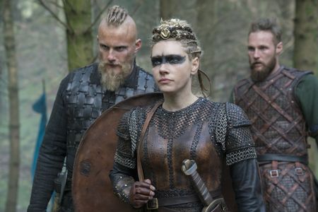 Katheryn Winnick, Alexander Ludwig, and Jordan Patrick Smith in Vikings (2013)