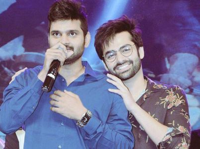 Ram Pothineni and Sree Vishnu at an event for Vunnadhi Okate Zindagi (2017)