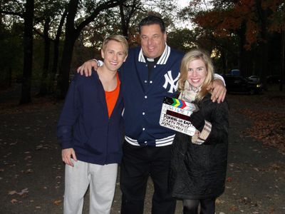 Eric Nelsen, Steve Schirripa and Sainty Nelsen on set of 