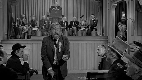 John Carradine, Tom Hennesy, Ken Murray, Edmond O'Brien, Denver Pyle, Charles Seel, and Robert F. Simon in The Man Who S