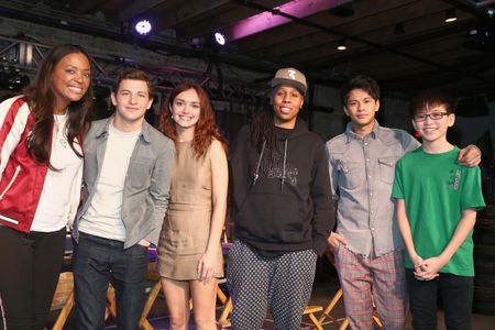 Aisha Tyler, Lena Waithe, Win Morisaki, Tye Sheridan, Olivia Cooke, and Philip Zhao at an event for Ready Player One LIV