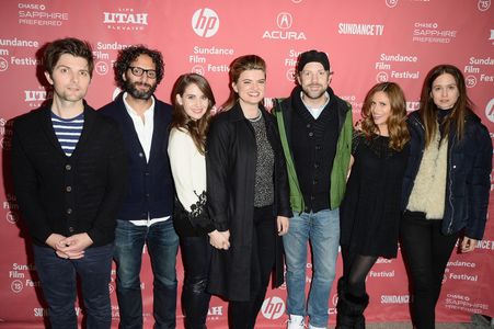 Adam Scott, Andrea Savage, Jason Sudeikis, Alison Brie, Jason Mantzoukas, Katherine Waterston, and Leslye Headland at an