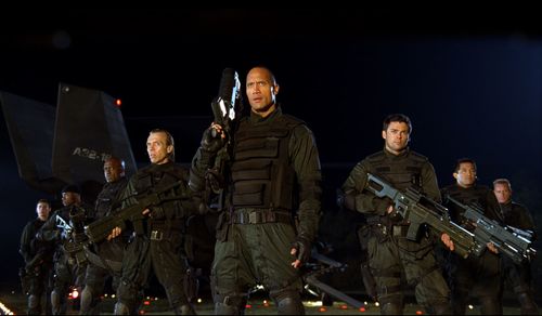 Razaaq Adoti, Richard Brake, Ben Daniels, Dwayne Johnson, Deobia Oparei, Karl Urban, Yao Chin, and Al Weaver in Doom (20