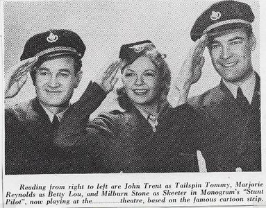 Marjorie Reynolds, Milburn Stone, and John Trent in Stunt Pilot (1939)