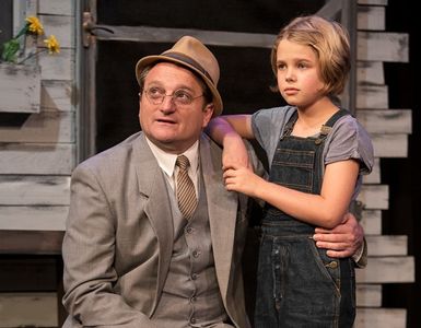 Lyndon Jones (Atticus) and Teagan Croft (Scout) in To Kill A Mockingbird