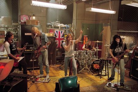 Mark Wahlberg, Nick Catanese, Blas Elias, Timothy Olyphant, and Brian Vander Ark in Rock Star (2001)