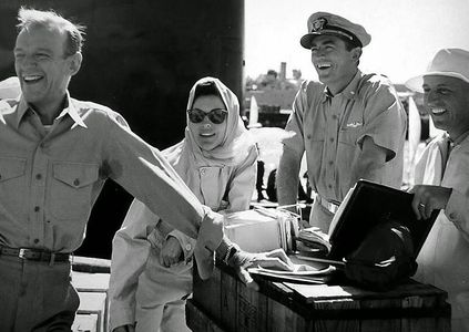 Fred Astaire, Gregory Peck, Ava Gardner, and Stanley Kramer in On the Beach (1959)