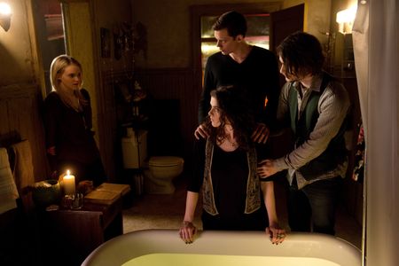 Bill Skarsgård, Kaniehtiio Horn, Landon Liboiron, and Madeline Brewer in Hemlock Grove (2013)