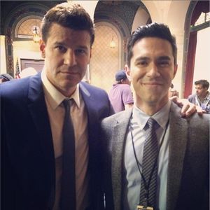 On the set of BONES with David Boreanaz