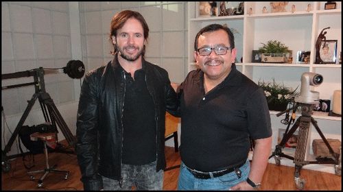 Director Fernando Lebrija (left),actor Silverio Palacios (right) promoting the movie SUNDOWN