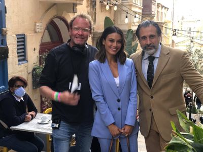 with Director Jeff Beesley and Nathalie Kelley filming To Catch A Spy in Malta