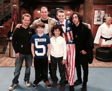 Jason Earles, Leo Howard, Dylan Snyder, Mateo Arias, Braden Fitzgerald & Gunnar Sizemore shooting 