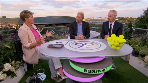 Boris Becker, Clare Balding, and John McEnroe in Today at Wimbledon (1964)