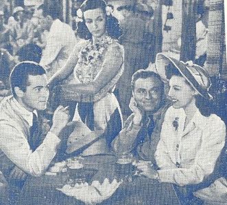 Don 'Red' Barry, Alan Curtis, Diana Del Rio, and Fay McKenzie in Remember Pearl Harbor (1942)