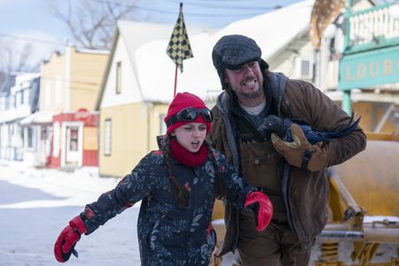 Philippe Bossé, Jerry Trainor, and Michaela Russell in Snow Day (2022)