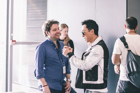 Donnie Yen and Gareth Edwards at an event for Rogue One: A Star Wars Story (2016)