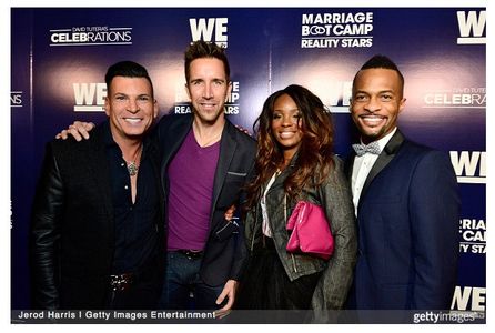 David Tutera, Joey Toth, Slomique Hawrylo, and Montré Burton at the WEtv David Tutera's CELEBrations Premiere Party on J