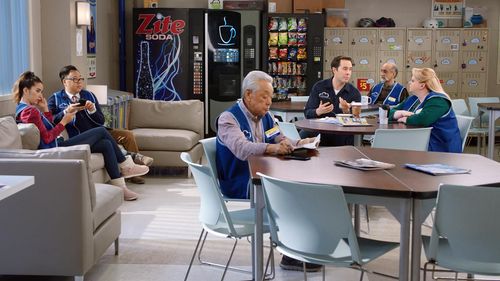 Amir M. Korangy, Kelly Schumann, Jon Barinholtz, Nichole Sakura, Nico Santos, and Jon Miyahara in Superstore: Employee A