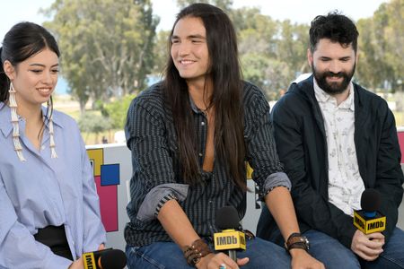 Dan Trachtenberg, Dakota Beavers, and Amber Midthunder at an event for Prey (2022)