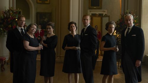 Helena Bonham Carter, Charles Dance, Marion Bailey, Ben Daniels, Tobias Menzies, Olivia Colman, and Erin Doherty in The 