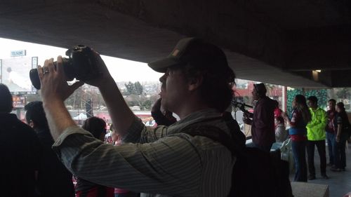 Chris Cashman shooting at a Xolos match in Estadio Caliente Tijuana Mexico for 