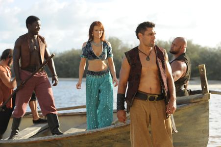 Manu Bennett, Holly Brisley, Derek Boyer, and Pacharo Mzembe in Sinbad and the Minotaur (2011)