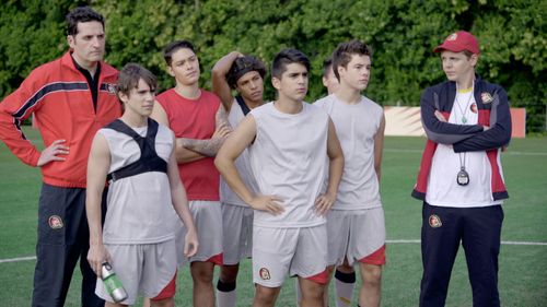 Berta Muñiz, Santiago Stieben, Daniel Patiño, Renato Quattordio, Mariano González, and Luan Brum in Once (2017)