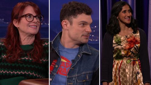 Megan Mullally, Flula Borg, and Aparna Nancherla in Conan (2010)