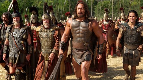 John Hurt, Dwayne Johnson, Ian McShane, Peter Mullan, and Reece Ritchie in Hercules (2014)