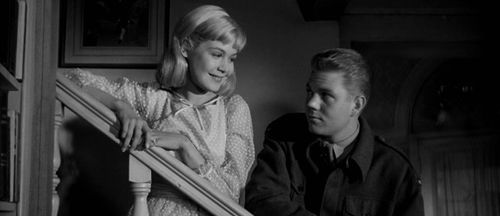 Sandra Dee and John Wilder in Until They Sail (1957)