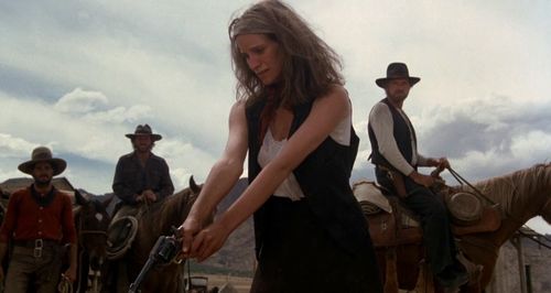 Burt Lancaster, Amanda Plummer, Kenny Call, and Buck Taylor in Cattle Annie and Little Britches (1980)