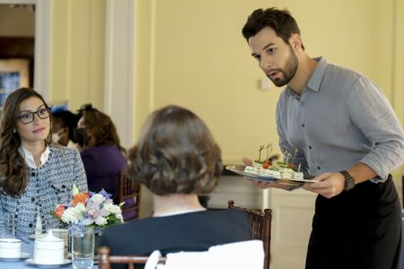 Skylar Astin and Inga Schlingmann in So Help Me Todd (2022)