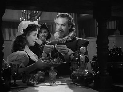 José Ferrer, Morris Carnovsky, and Elena Verdugo in Cyrano de Bergerac (1950)