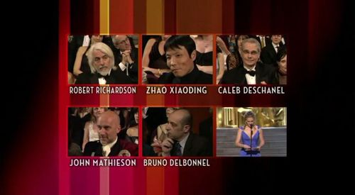 Kate Winslet, Bruno Delbonnel, Caleb Deschanel, John Mathieson, Robert Richardson, and Xiaoding Zhao in The 77th Annual 