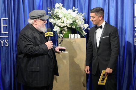 George R.R. Martin and Tim Kash at an event for IMDb at the Emmys (2016)