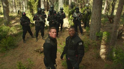 Edwin Hodge and John Cena in Bumblebee (2018)