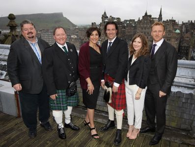 Robbie Coltrane, John Lasseter, Mark Andrews, Kelly Macdonald, Kevin McKidd, and Katherine Sarafian at an event for Brav