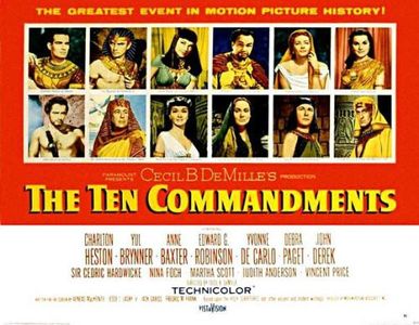 Charlton Heston, Edward G. Robinson, Judith Anderson, Anne Baxter, Yul Brynner, Yvonne De Carlo, John Derek, Nina Foch, 