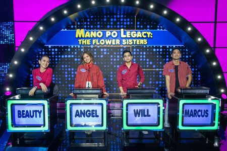 Marcus Madrigal, Angel Guardian, Beauty Gonzalez, and Will Ashley De Leon in Family Feud Philippines (2022)