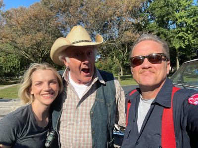 Stan Adams (Ellis) In between takes with Kara Kilmer (Sylvie) and Chris Stolte (Mouch) in 