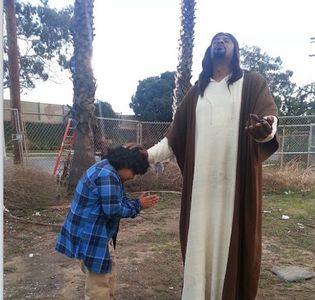 On set of BLACK JESUS. Catch it on ADULT SWIM!