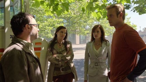 Karen Cliche, Eric Johnson, Jody Racicot, and Gina Holden in Flash Gordon: A Modern Space Opera (2007)