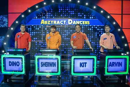 Dino Guevarra, Sherwin Ordoñez, Arvin Aguilar, and Kit Sherwin Cruz in Family Feud Philippines (2022)